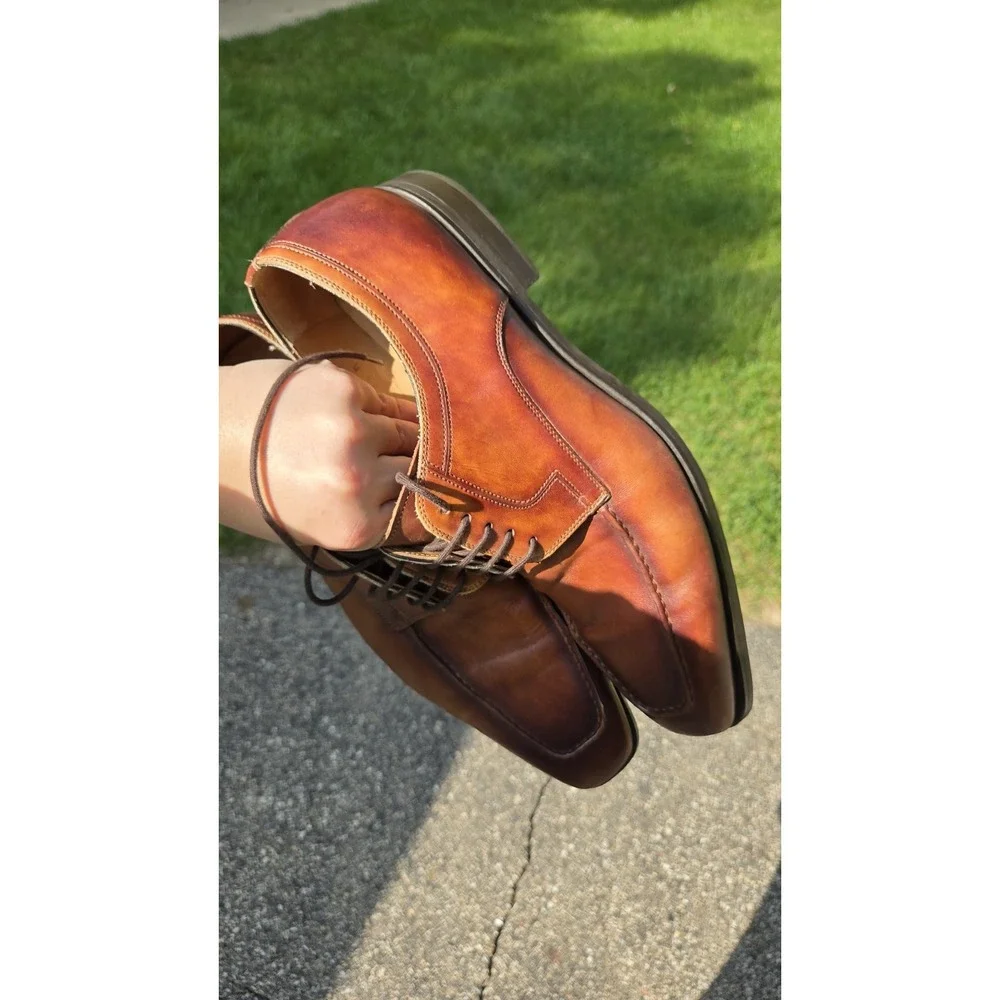 Magnanni Diversa 20689 Mens 9.5 M Brown Cognac Leather Split Toe Derby Spain